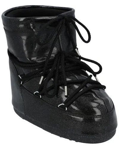 Moon Boot Icon Low Glitter Lace-up Boots In Black