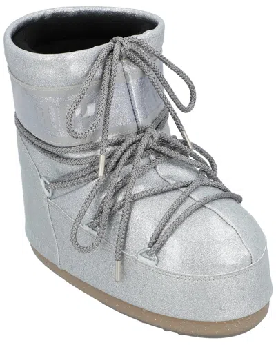 Moon Boot "icon" Low Glitter Boot In Metallic