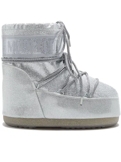 Moon Boot Icon Low Glitter In Gray