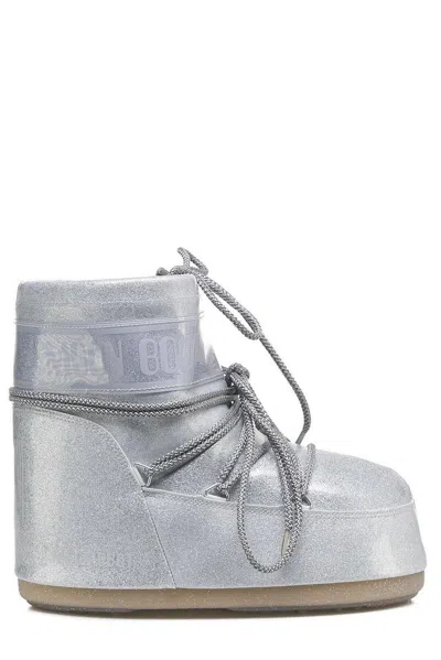 MOON BOOT ICON LOW GLITTER LACE-UP BOOTS