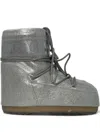 Moon Boot Icon Low Boots Flat Sole Glitter In Silver