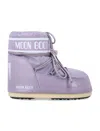Moon Boot Mb Icon Low Glitter Woman Ankle Boots Pink Size 8-9.5 Plastic In Purple