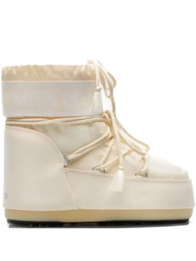 Moon Boot White Synthetic Leather Icon Low Ankle Boots In Neutral