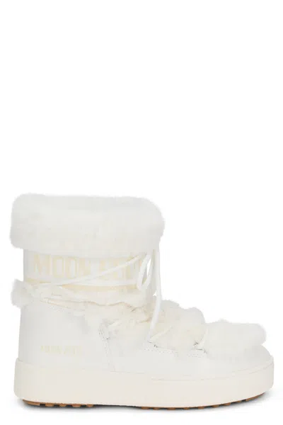 Moon Boot Icon Low Mini Eco-fur Boot For Women In White