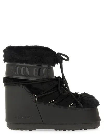 Moon Boot Icon Low Mini Unisex Boots In Black