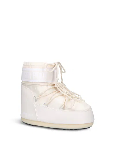 Moon Boot Icon Low Nylon Ankle Boots In Cream