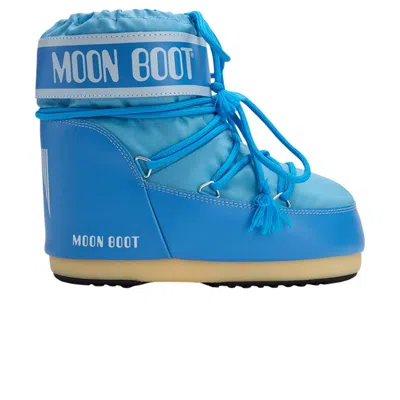 Pre-owned Moon Boot Icon Low Nylon Boot 'alaskan Blue' | Men's Size 9