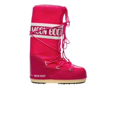 Pre-owned Moon Boot Icon Low Nylon Boot 'bouganville' | Pink | Men's Size 11.5
