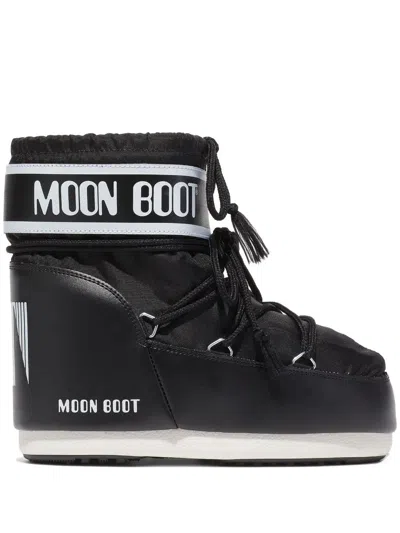 MOON BOOT "ICON" LOW NYLON BOOT,1409340 N001 BLACK