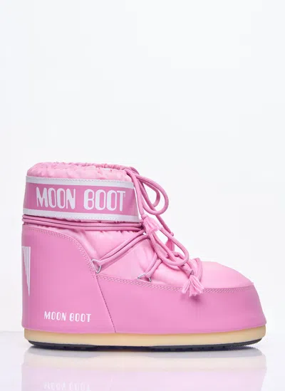 Moon Boot Icon Low Nylon Boots In Pink