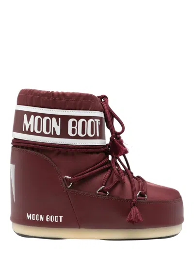 Moon Boot Icon Low Nylon In Burgundy