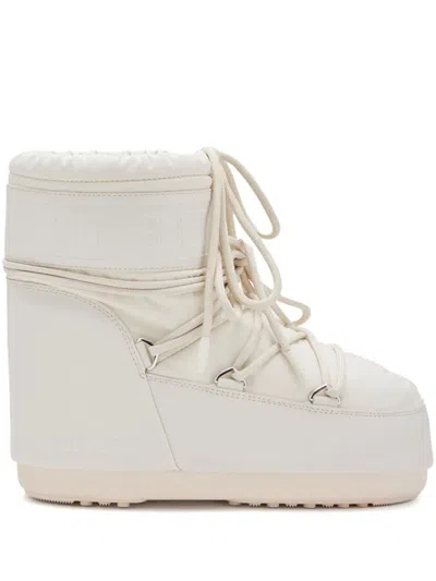 Moon Boot White Synthetic Leather Icon Low Ankle Boots In Neutral