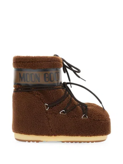Moon Boot Icon Low Shearling Boots In Brown