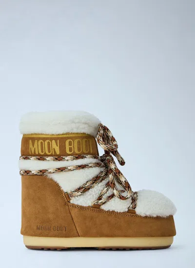 Moon Boot Icon Low Shearling Boots In Brown