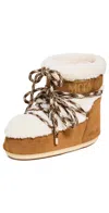 Moon Boot Lab69 Mars Shearling-trimmed Suede Snow Boots In Whiskey/off White