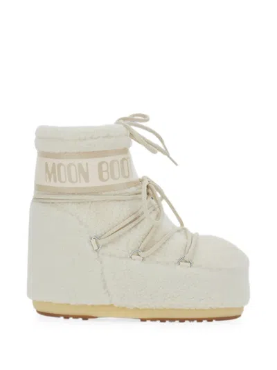 Moon Boot Icon Low Shearling-effect Boots In Gold