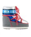 Moon Boot Grey Fabric Icon Low Space Racing Ankle Boots In Multi