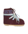 Moon Boot Plum Suede Icon Low Ankle Boots In Burgundy