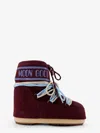 Moon Boot Icon Low Suede Laces Ankle Boots In Burgundy