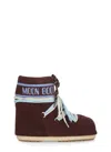 Moon Boot Icon Low Suede Laces Ankle Boots In Burgundy