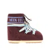 Moon Boot Plum Suede Icon Low Ankle Boots In Red