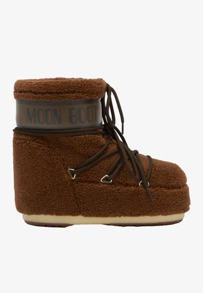 Moon Boot Icon Low Teddy Snow Boots In Brown