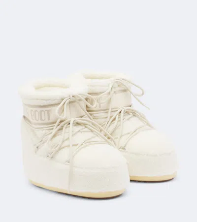 Moon Boot Icon Low Teddy Snow Boots In Pink