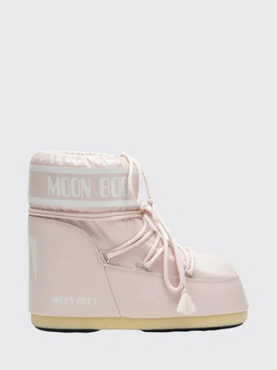 Moon Boot Icon Low Two-tone Nylon Snow Boots With Logo In Pattern