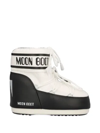 Moon Boot Icon Low White Nylon Boots In Multi