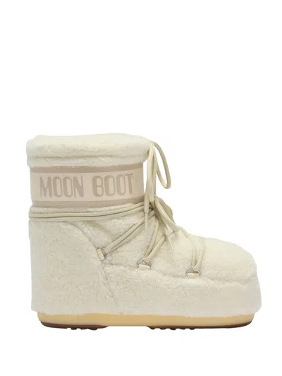 Moon Boot "icon Moonboot" Low Fleece Boots In Neutral