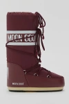 Moon Boot Burgundy Nylon And Synthetic Leather Icon Boots In Pink