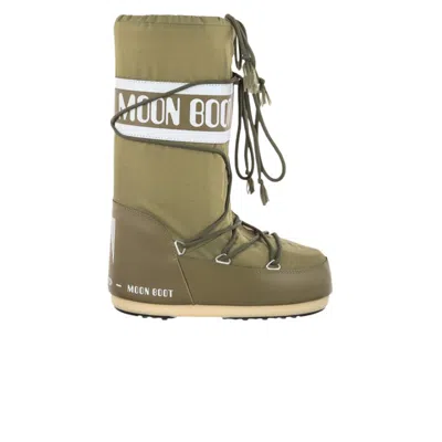 Pre-owned Moon Boot Icon Nylon Boot 'khaki' | Tan | Men's Size 35