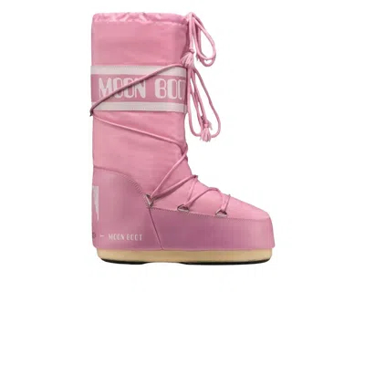 Pre-owned Moon Boot Icon Nylon Boot 'rose' | Pink | Men's Size 9