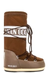 Moon Boot Woman Boot Brown Size 10-11.5 Textile Fibers In Shitake