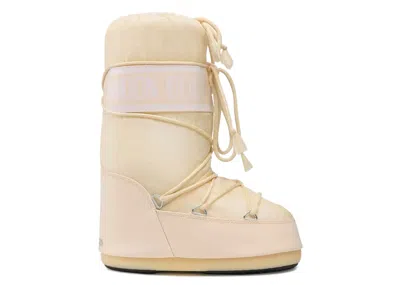 Pre-owned Moon Boot Icon Nylon Boot Sneakers In Cream