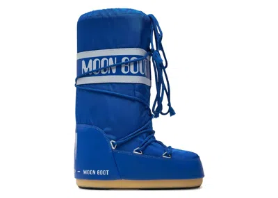 Pre-owned Moon Boot Icon Nylon Boot Sneakers In Electric Blue
