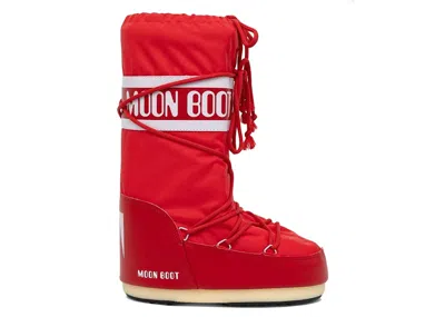 Pre-owned Moon Boot Icon Nylon Boot Sneakers In Red