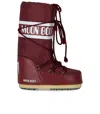 Moon Boot Icon Nylon Burgundy Snow Boot In Red
