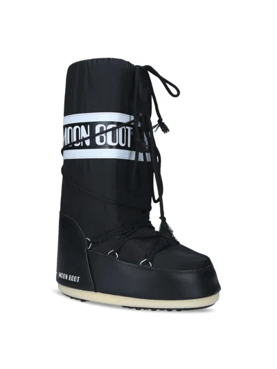 Moon Boot Icon Nylon Knee-high Boots In Black