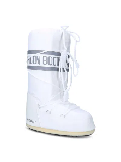 Moon Boot Icon Nylon Knee-high Boots In White