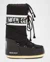Moon Boot Classic Nylon Waterproof Snow Boots In Black