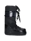 Moon Boot Icon Glance Satin Lace-up Snow Boots In Black