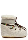 Moon Boot Icon Low Embellished Faux-fur And Suede-trimmed Shell Snow Boots In Cream