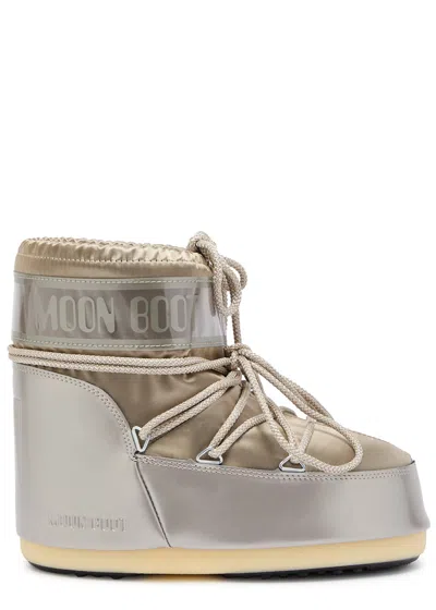Moon Boot Icon Padded Metallic Satin Snow Boots In Gold