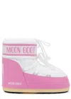 Moon Boot Pink & White Icon Low Boots In Pink And White