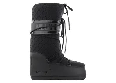Pre-owned Moon Boot Icon Quilt Boot Sneakers In Black
