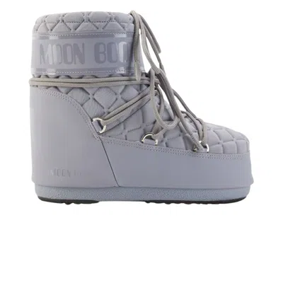 Pre-owned Moon Boot Icon Quilt Low Boot 'grey' | Men's Size 36