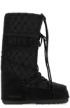 Moon Boot Icon Suede-trimmed Quilted Shell Snow Boots In Black