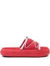 Moon Boot Icon Rope-detail Platform Sandals In Red