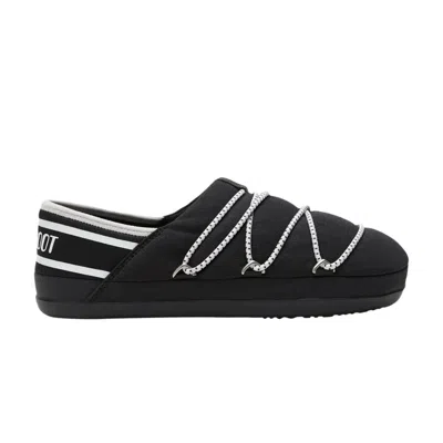 Pre-owned Moon Boot Icon Slipper 'black' | Men's Size 37